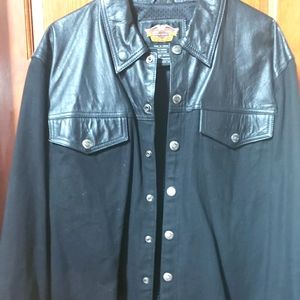 HD Mens Leather and Denim Jacket